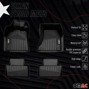 Porsche Macan Floor Mats - Omac - Premium TPE - Black - 2015-2025